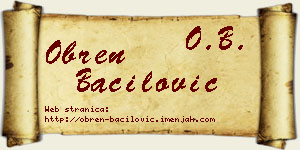 Obren Bačilović vizit kartica